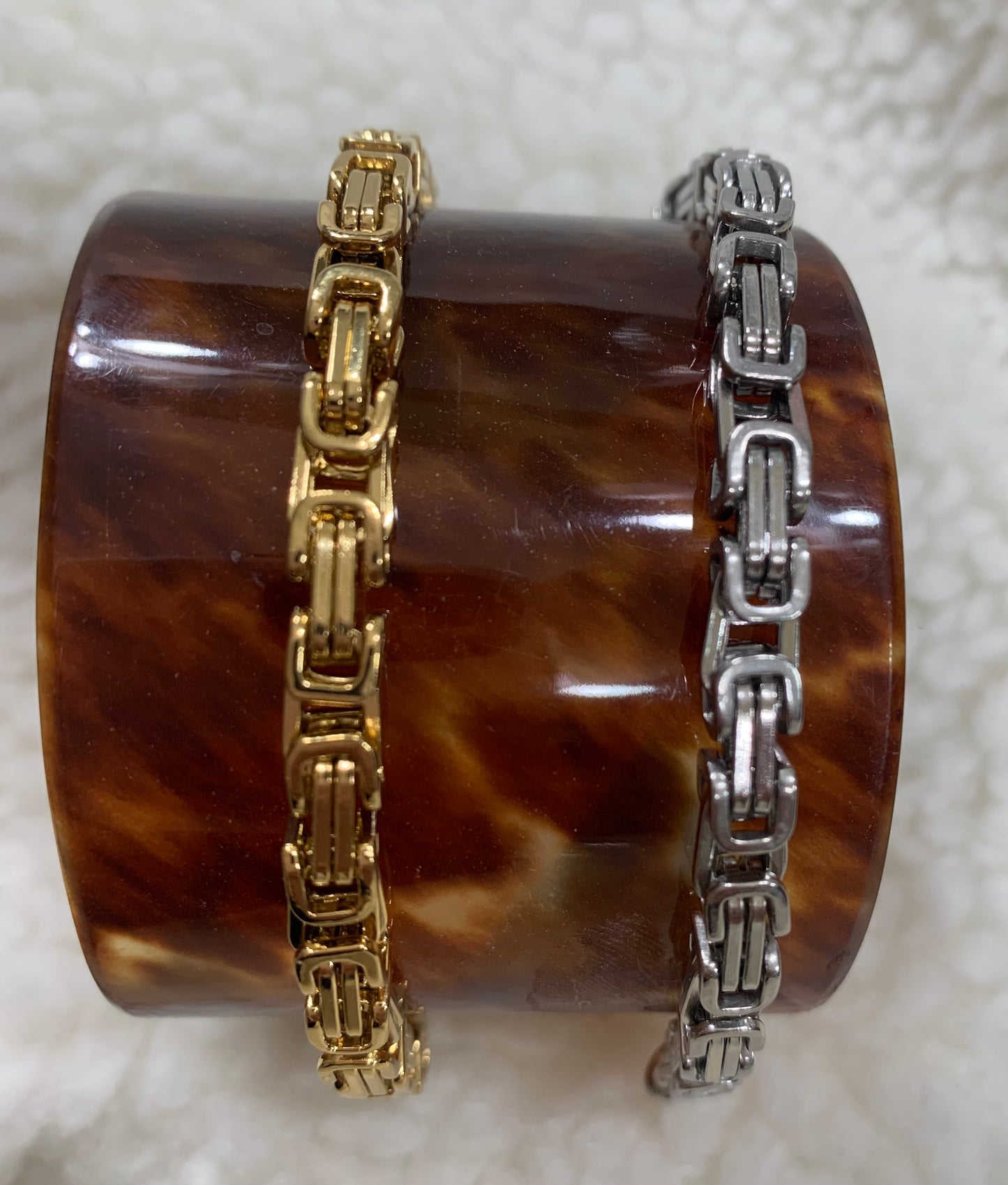 Stainless Steel 8.5" 4mm Byzantine Bracelet