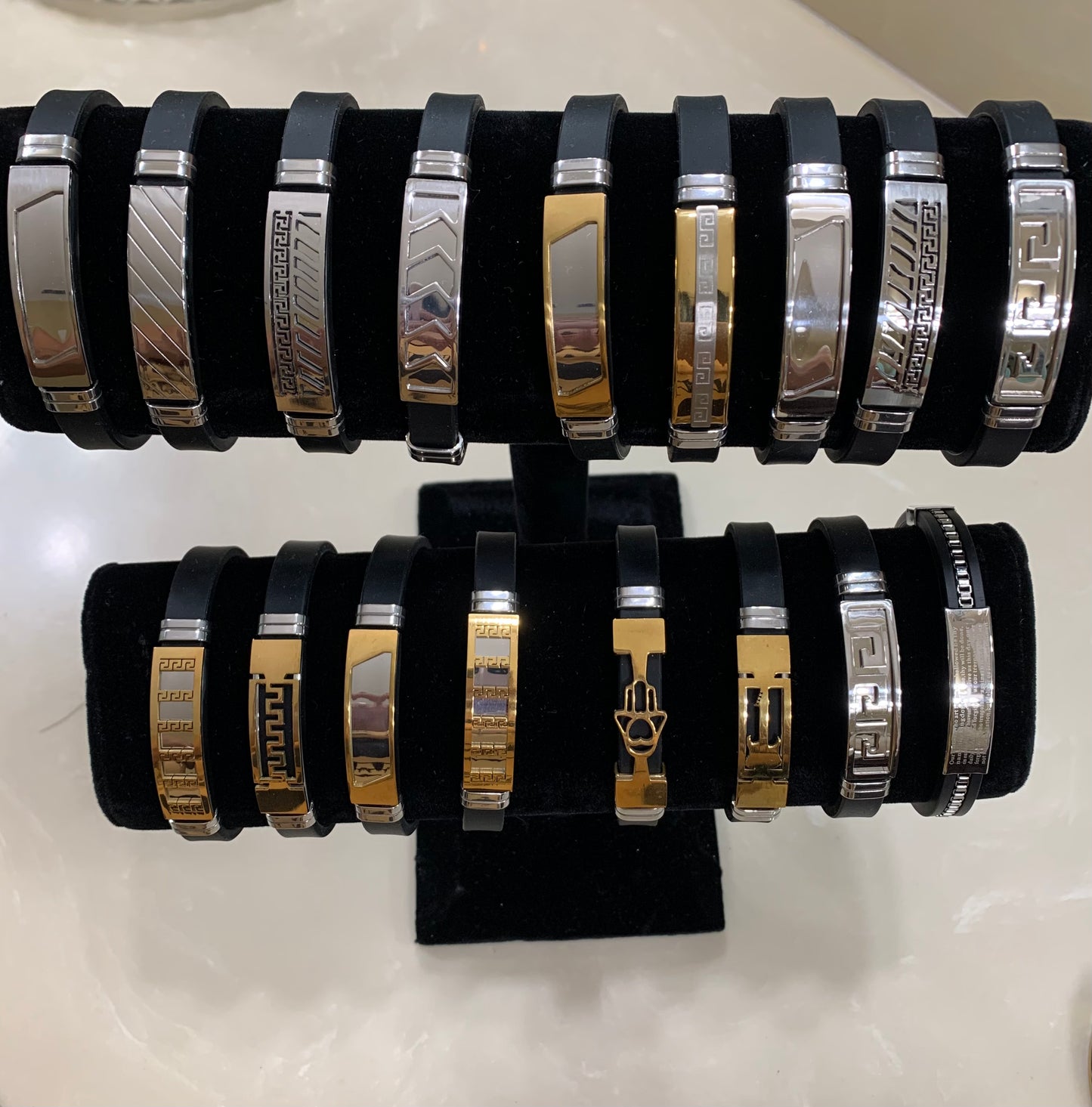 Stainless Steel and PU Leather Bracelet For man