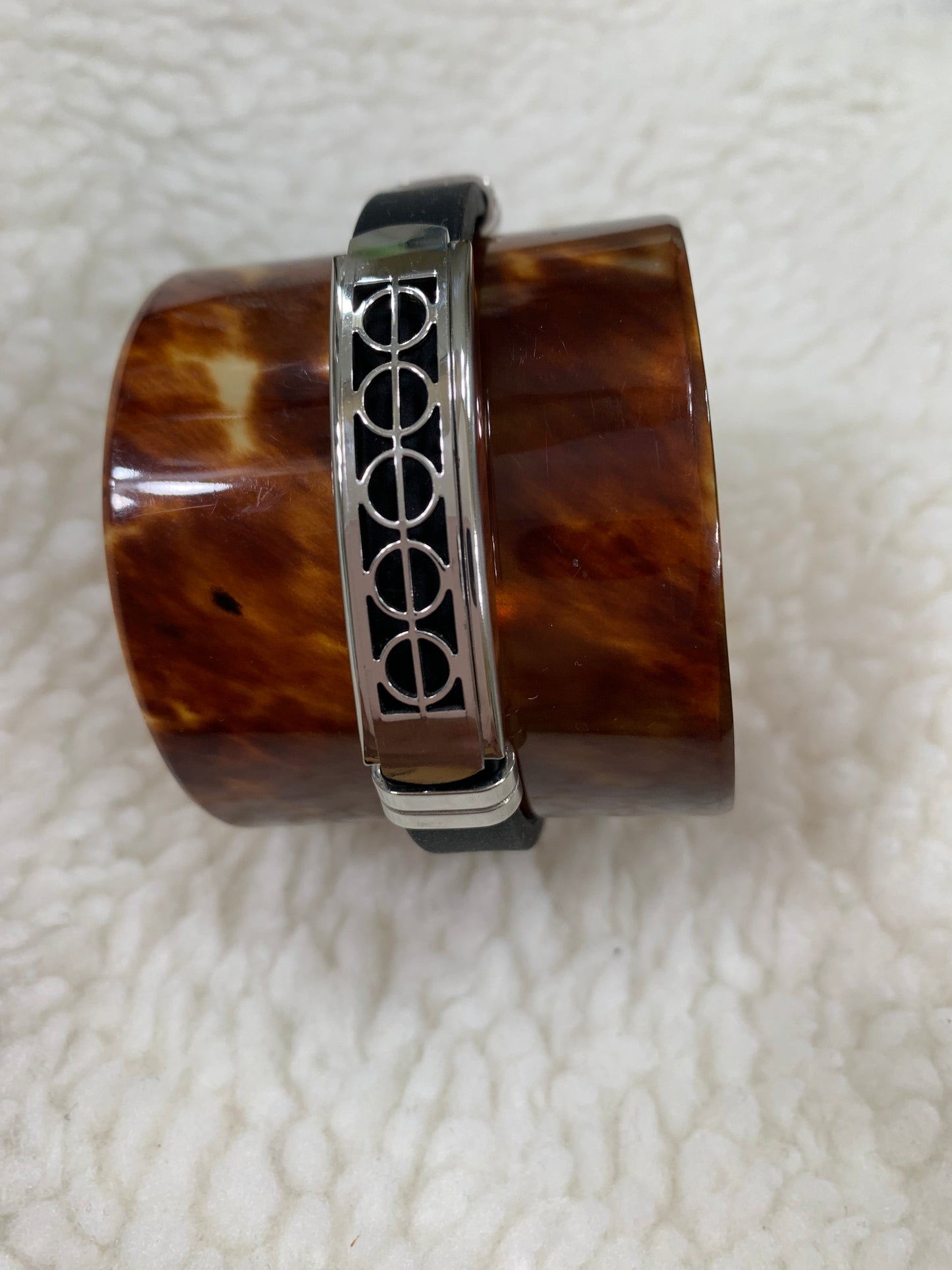 Stainless Steel/Leather Combination for man and women Classic Bracelet