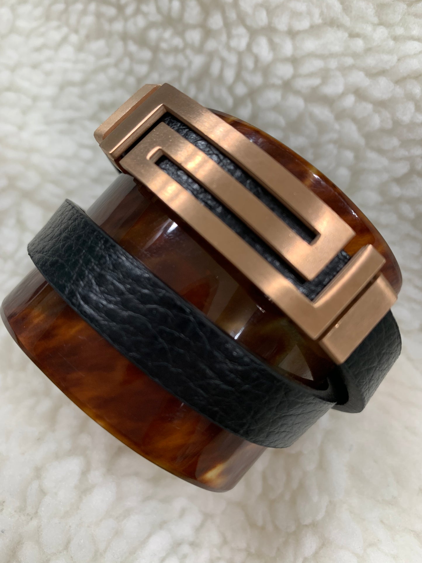 Stainless Steel Leather Double Layered Bracelet