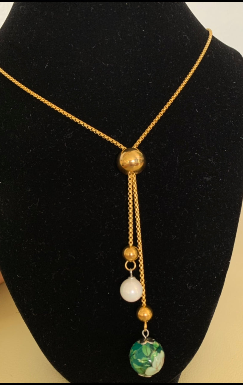 Charming Sea Green Adjustable Necklace