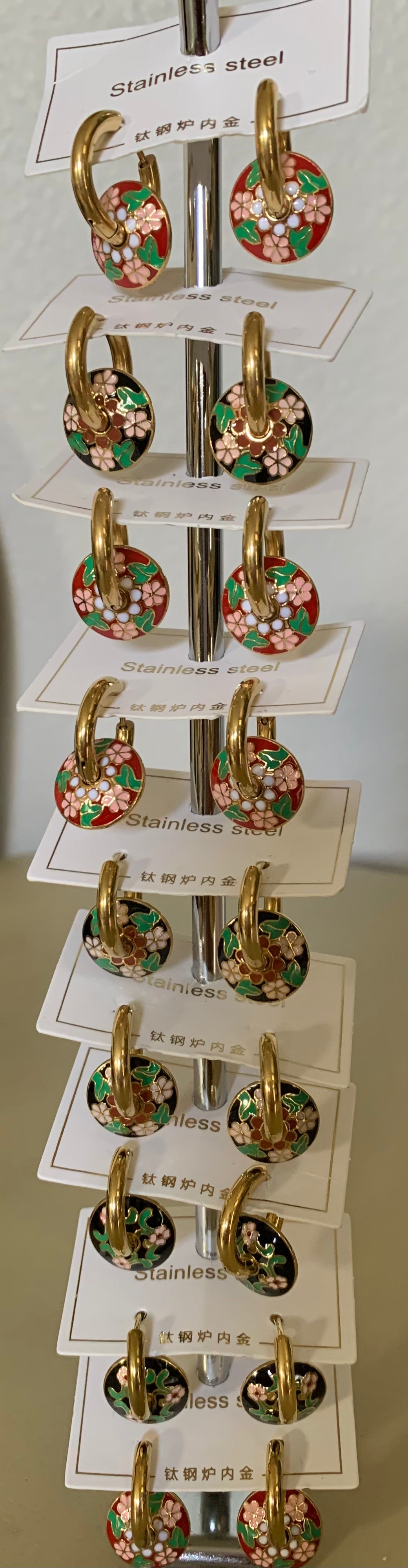 Huggie Hoop Earring Floral Spring