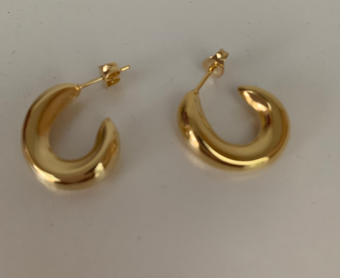 Stainless Steel gold Platter Chunky Hoop Earring