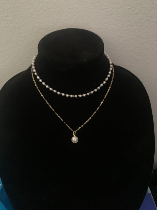 Choker Clavicle Pearl Imitation Pendant