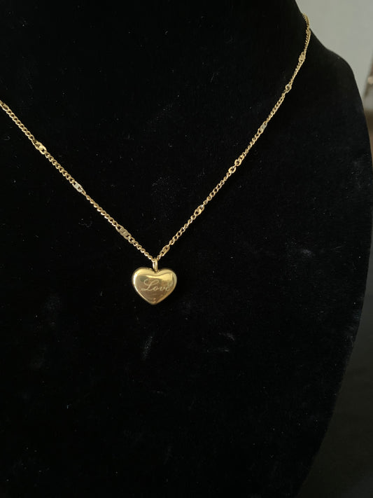 Single Shine Heart Pendant Necklace Love