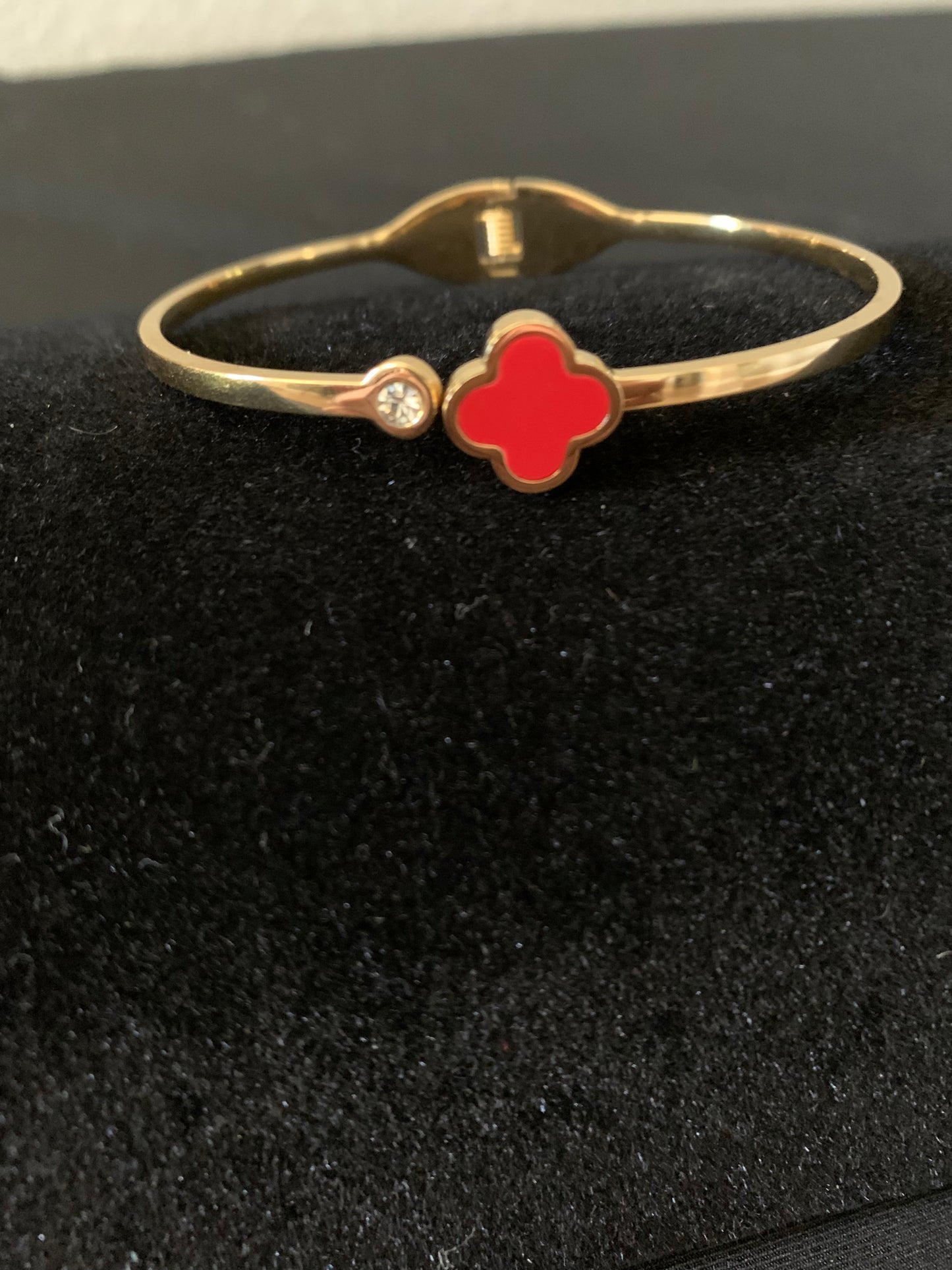 Four Leaf Clover Bangle Bracelet