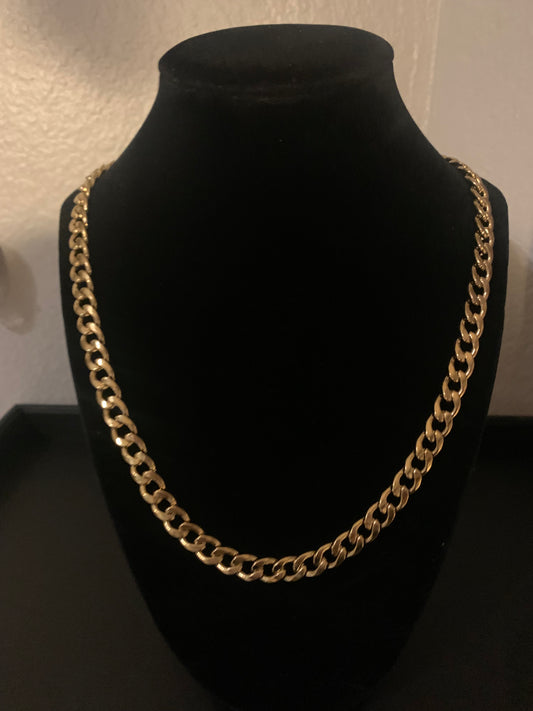 Cuban Chain 9mm Stainless Steel Gold