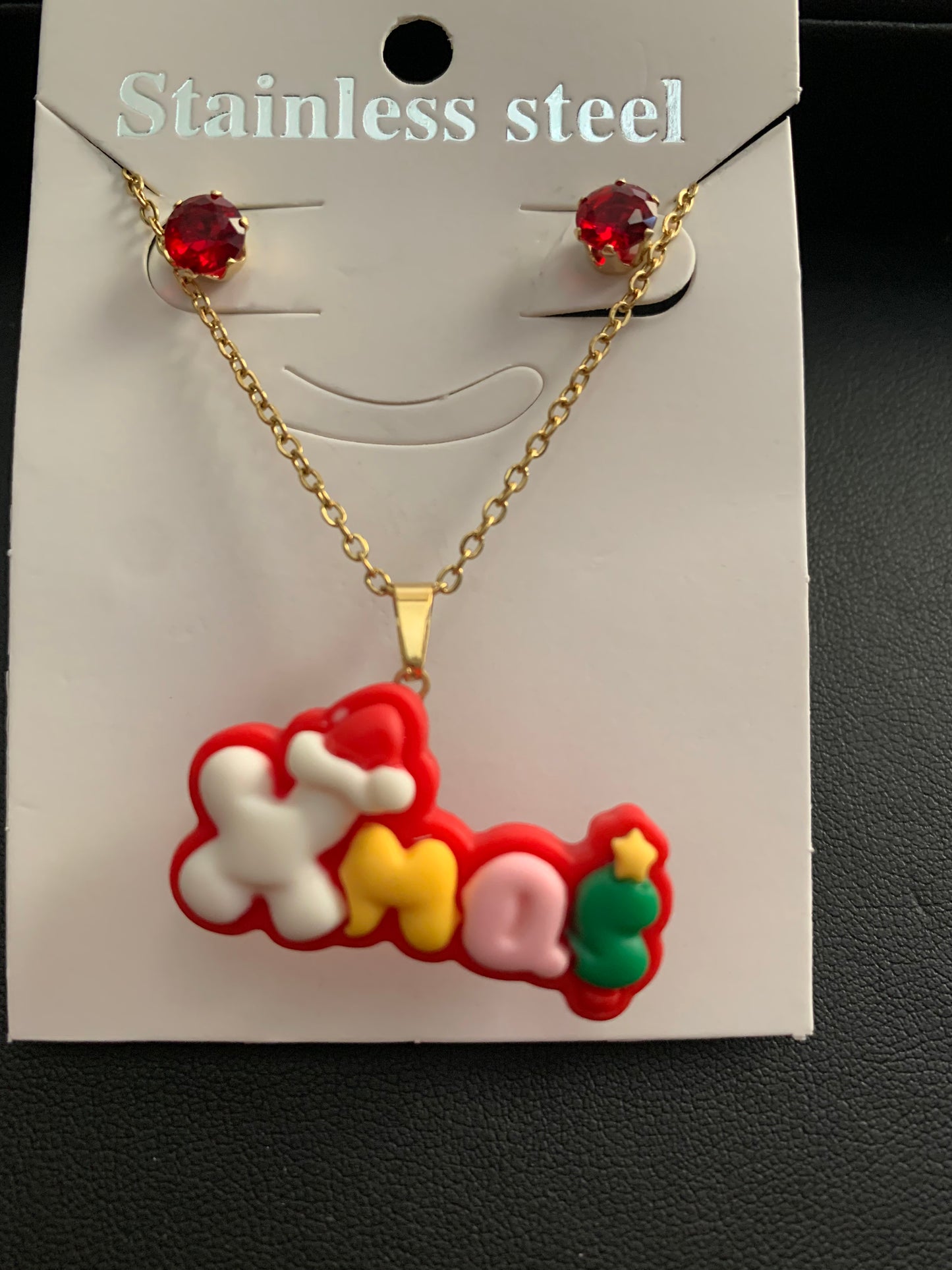 Christmas Necklace And Earring Set