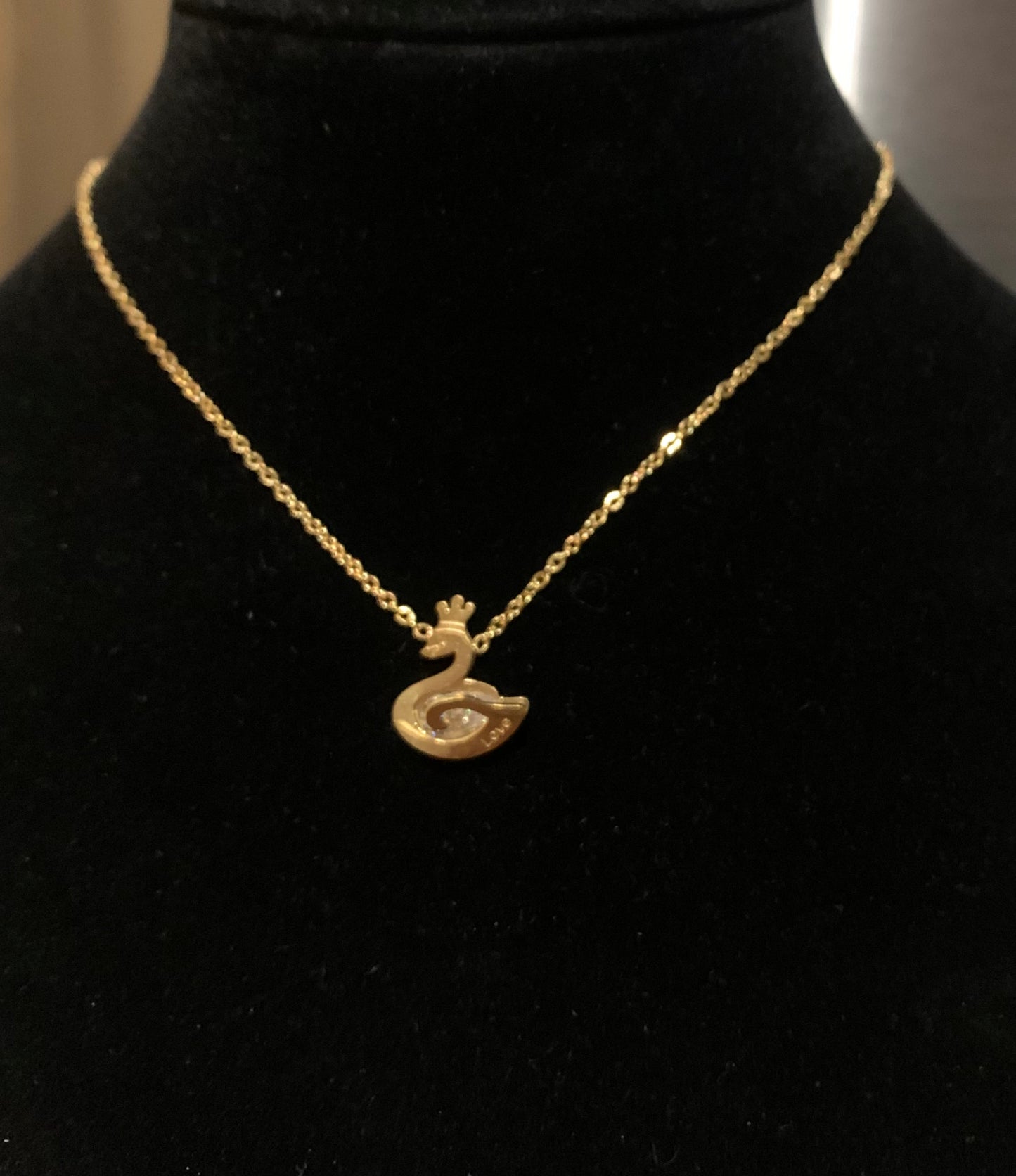 Zircon Swan Necklace Pendant