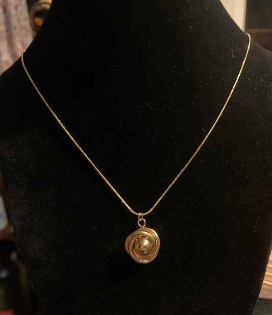 Chain with Circular Pendant with a Ball inside