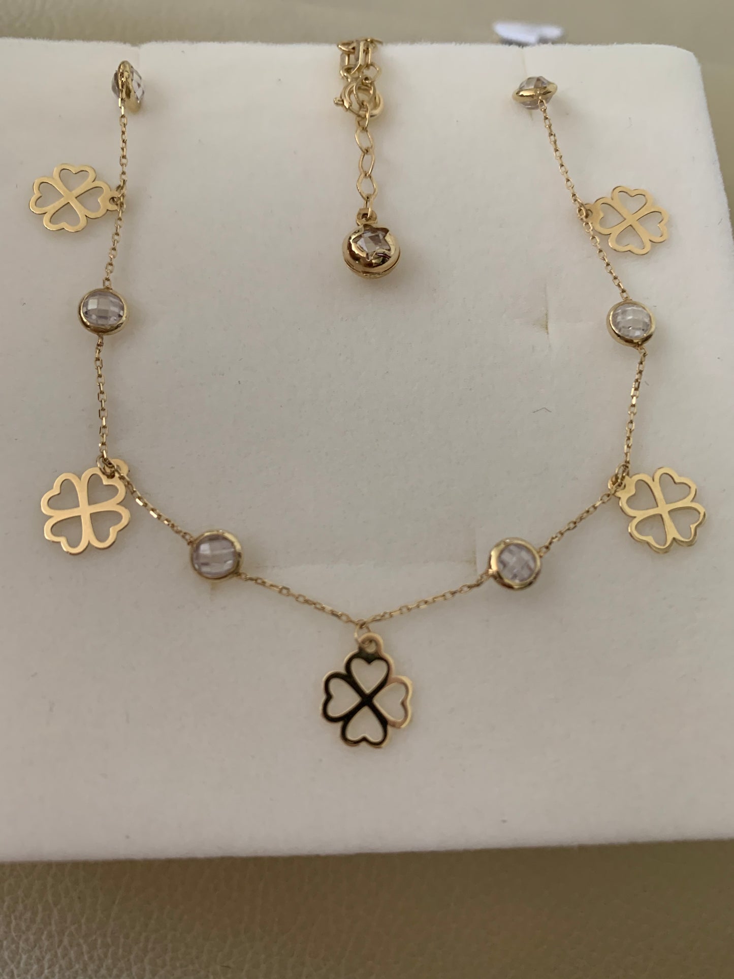 14K Gold  four Leaf Clover Necklace