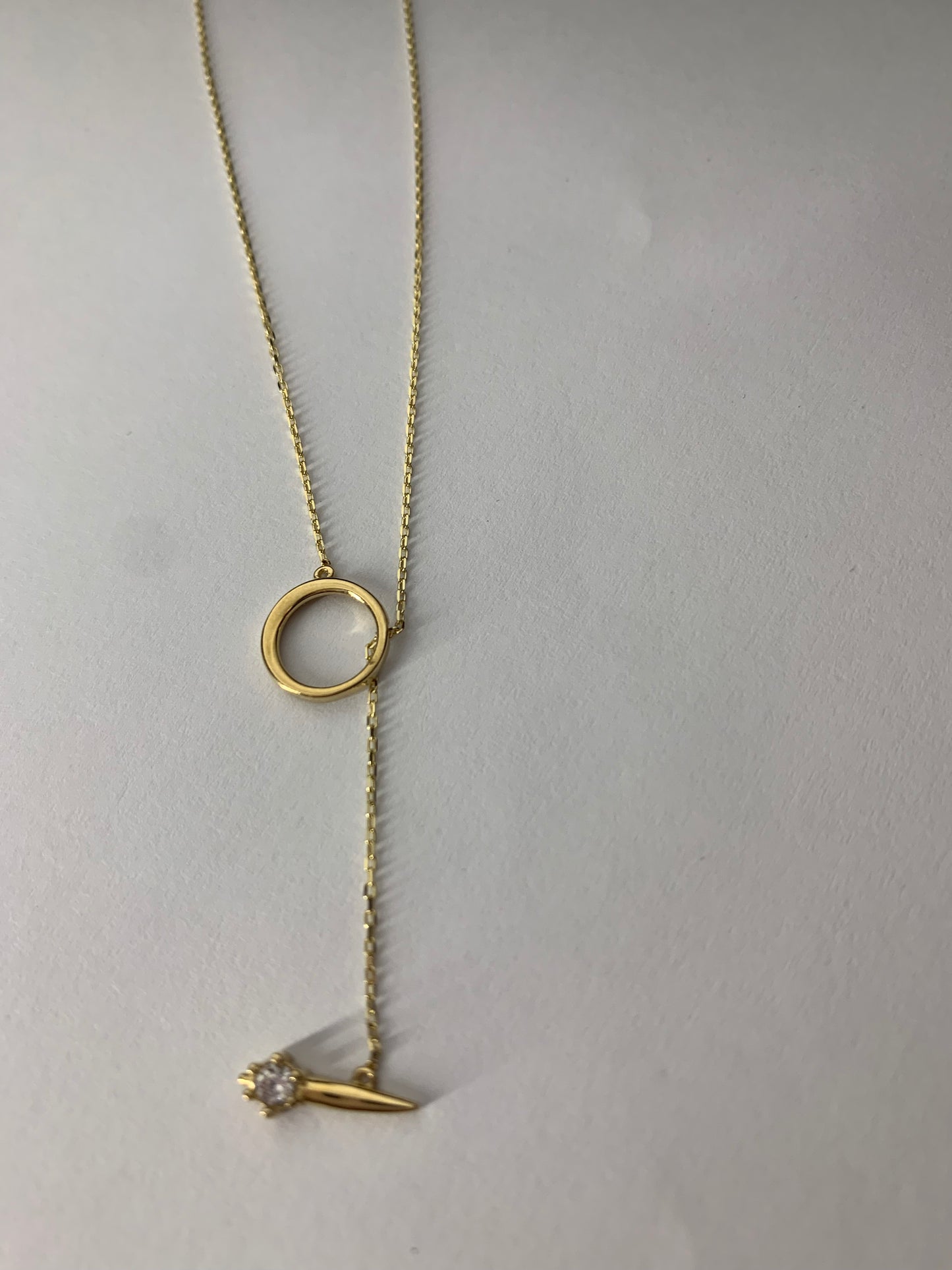 14k Real Gold Pendant With Circle necklace