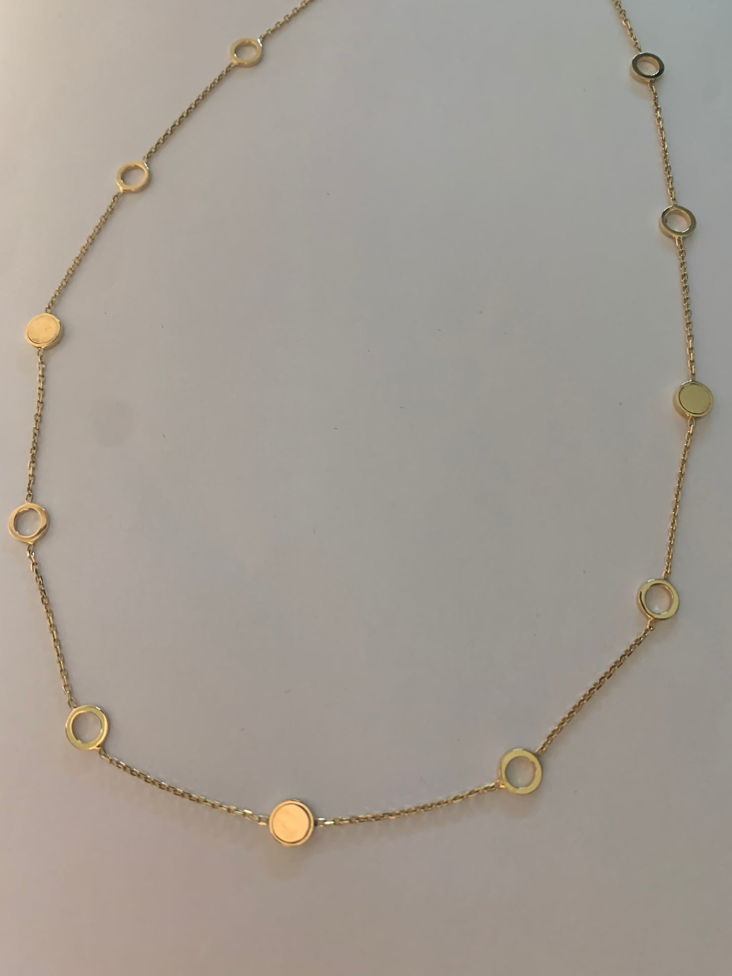 14k Real gold Multi Circle Necklace