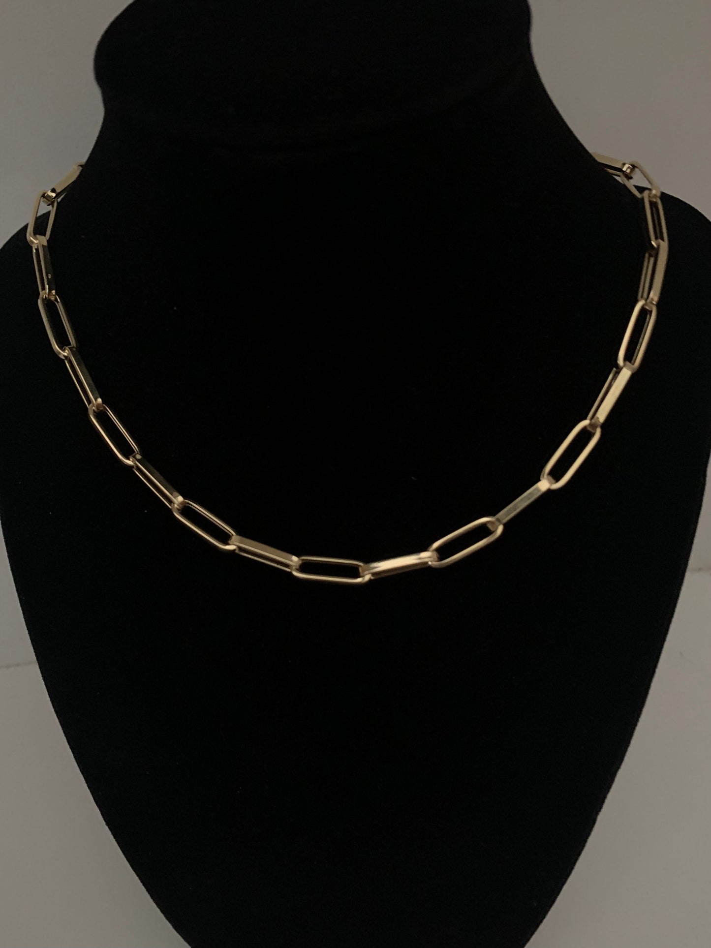 14k Yellow Gold Paper-clip  link necklace