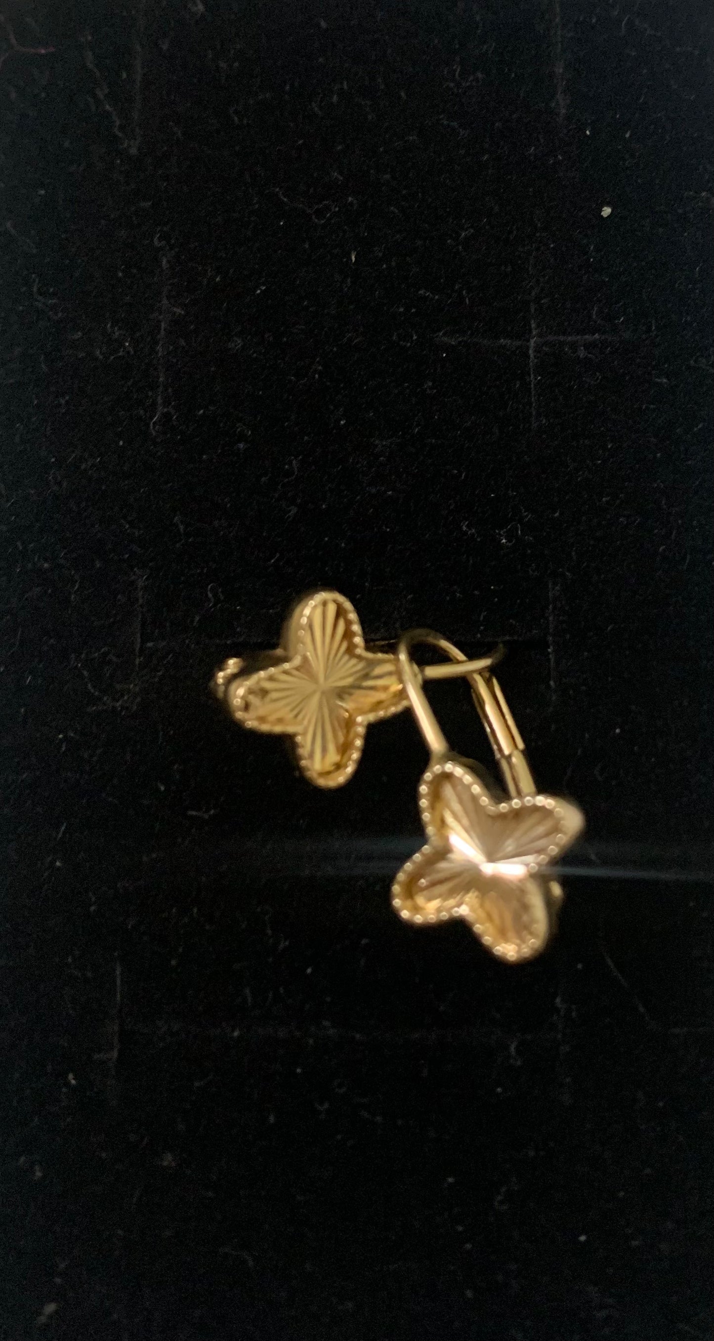 14kt Gold Four leaf Clover Earring for Girl