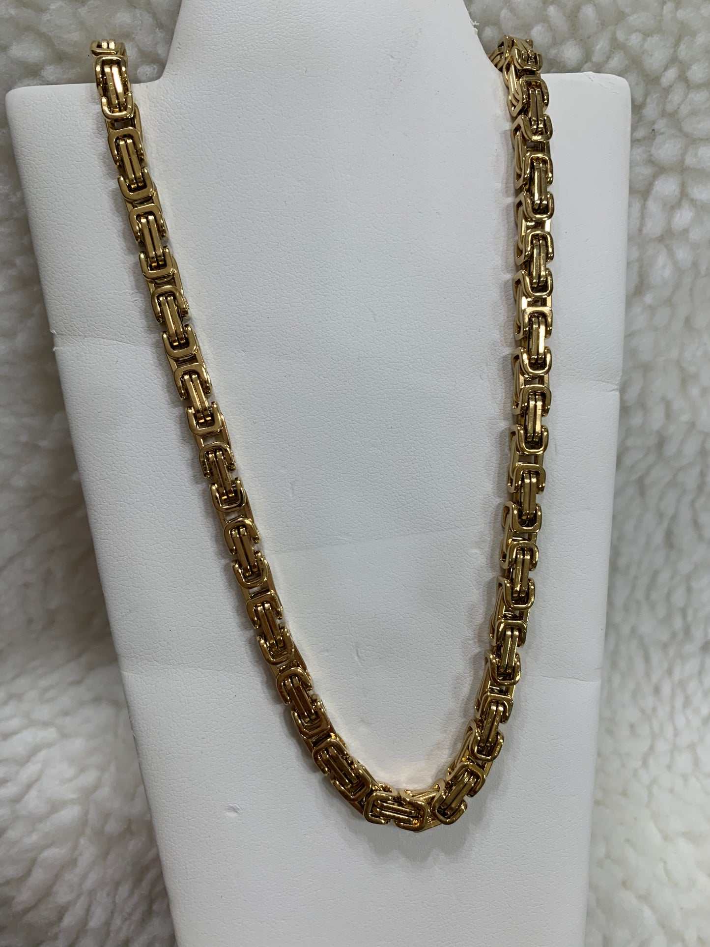 Stainless Steel 22"  4mm Byzantine Chain