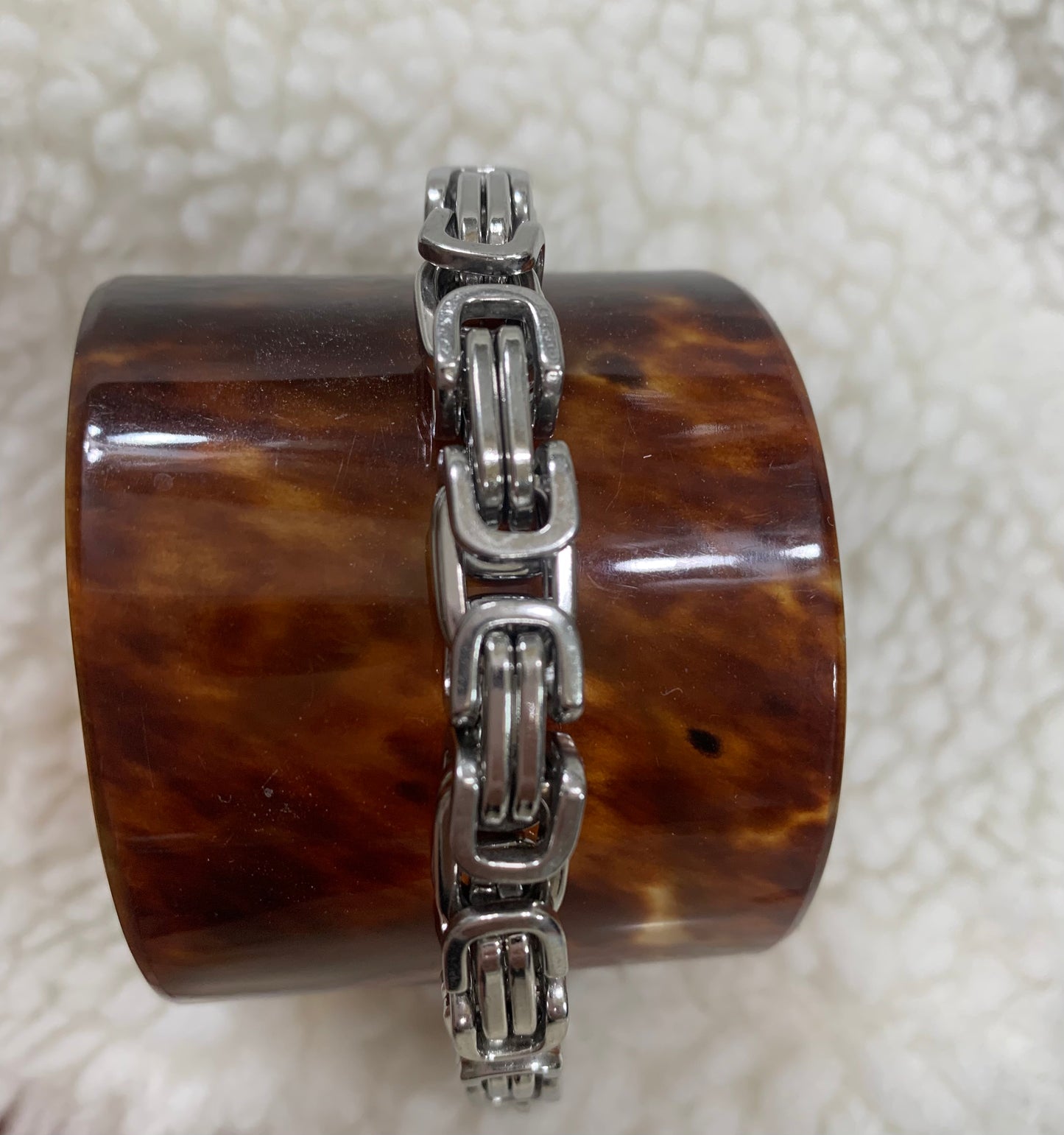 Stainless Steel 8.5"  8mm Byzantine Bracelet