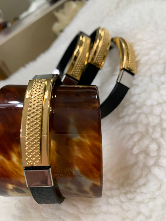 Stainless Steel/Leather Bracelet For man