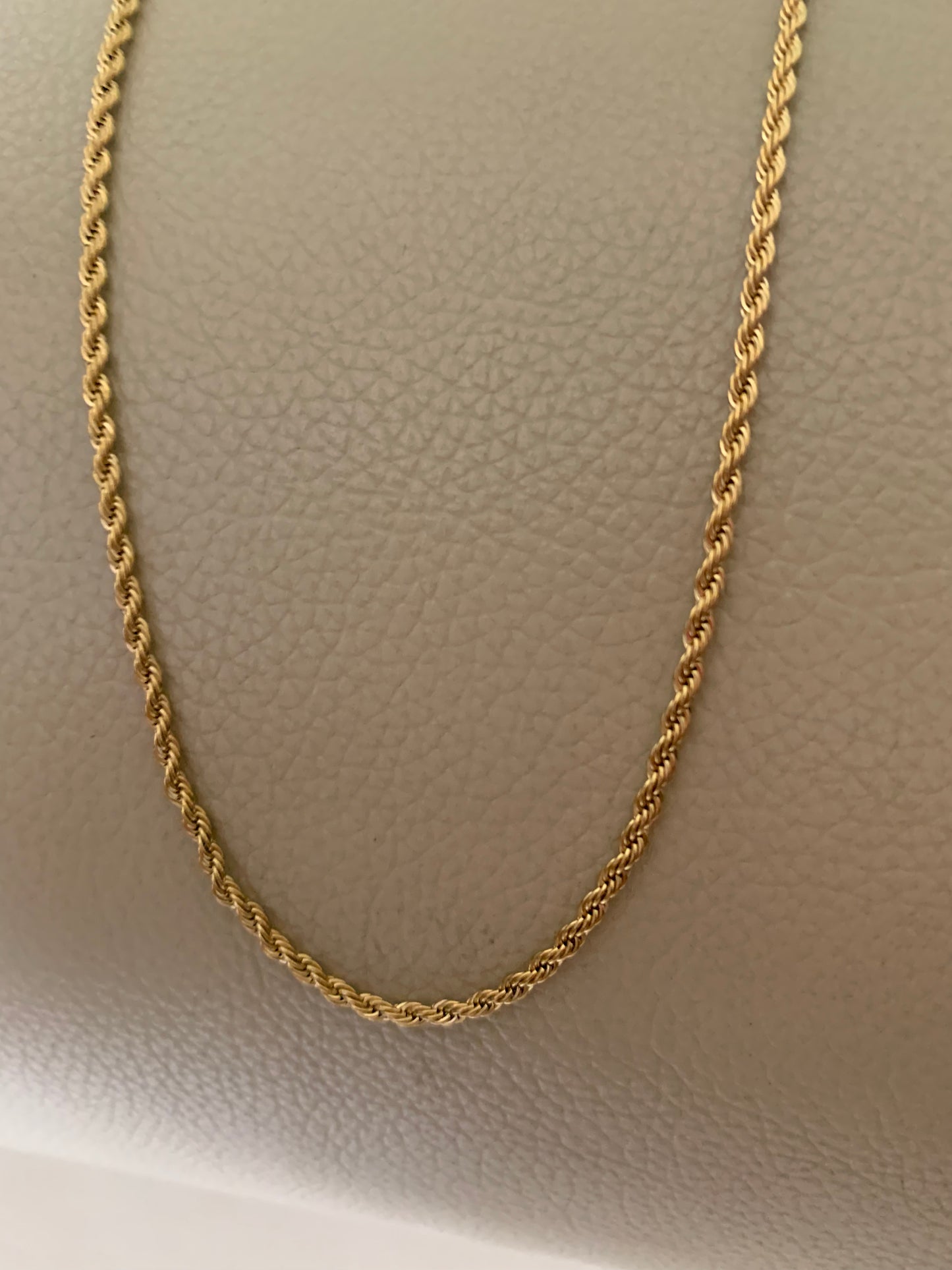 Stainless Steel Gold Plated Rope 2mm Chain 18"