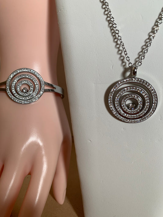 Spiral Necklace and Bracelet Set